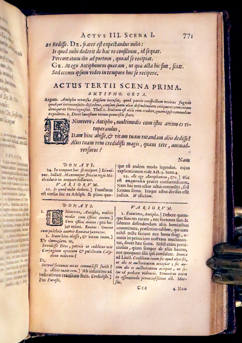 1651 Rare Latin Book - Terence's Comedies - Publii Terentii Carthaginiensis Afri, Comoediae sex.