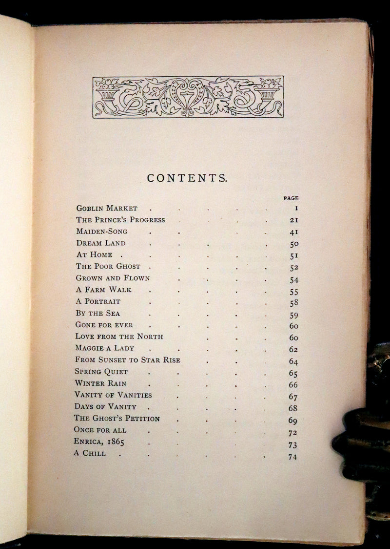 1888 Rare Edition - Christina Rossetti's POEMS, Including Goblin Market. Illustrated.