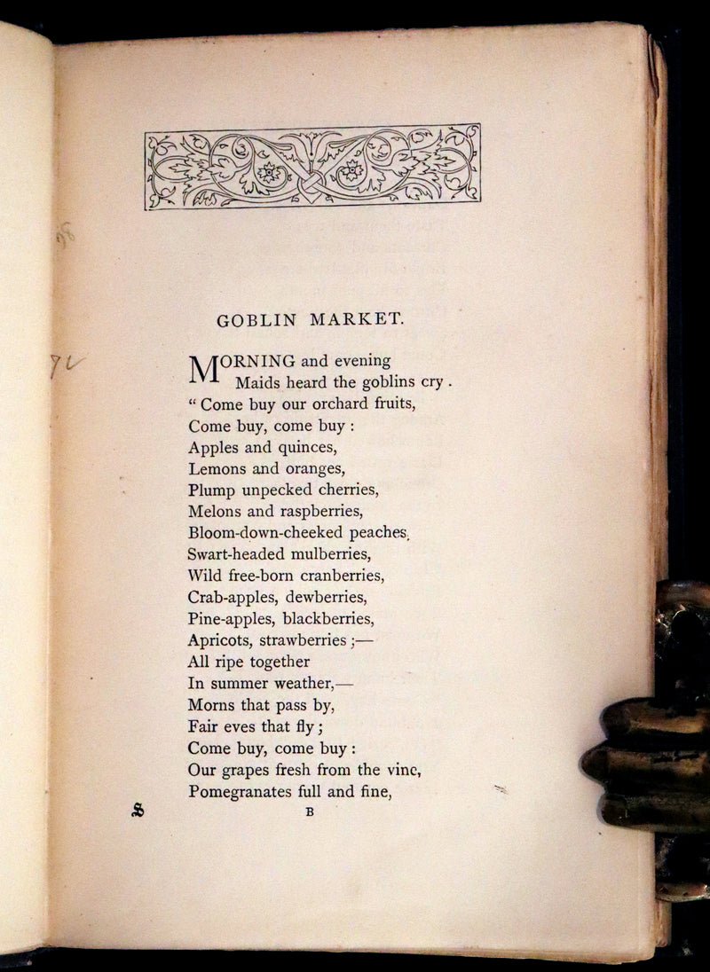 1888 Rare Edition - Christina Rossetti's POEMS, Including Goblin Market. Illustrated.