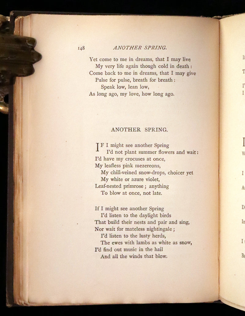 1888 Rare Edition - Christina Rossetti's POEMS, Including Goblin Market. Illustrated.