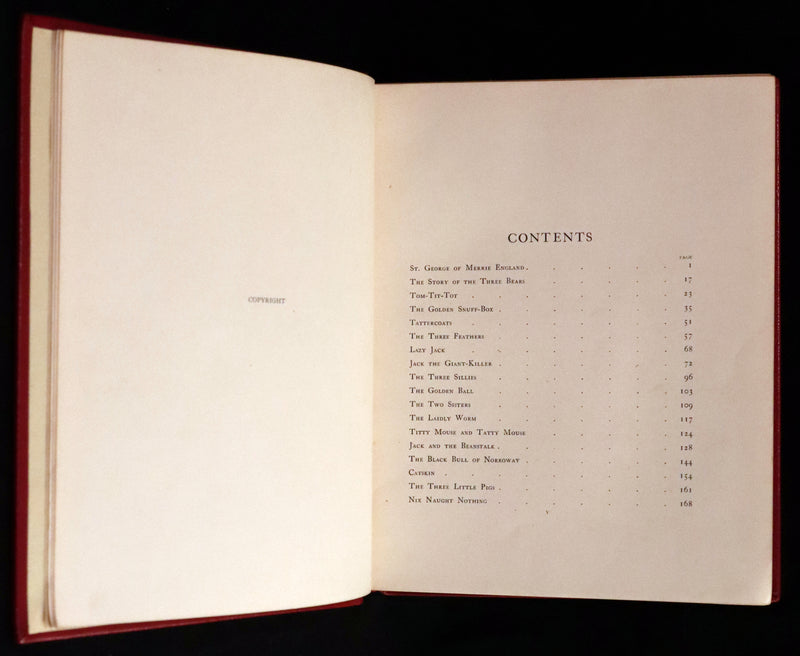 1918 First Edition in Morocco Binding - ENGLISH FAIRY TALES by Flora Annie Steel, illustrated by Arthur Rackham.