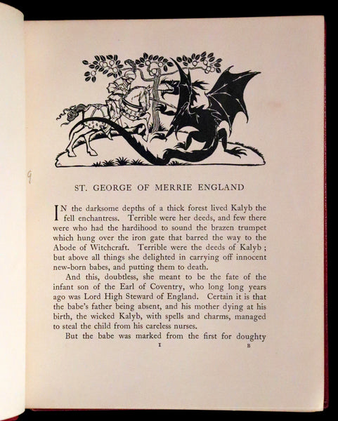 1918 First Edition in Morocco Binding - ENGLISH FAIRY TALES by Flora Annie Steel, illustrated by Arthur Rackham.