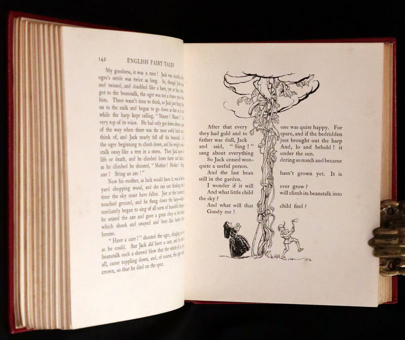 1918 First Edition in Morocco Binding - ENGLISH FAIRY TALES by Flora Annie Steel, illustrated by Arthur Rackham.