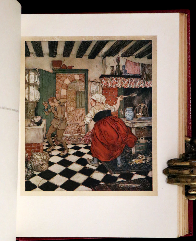 1918 First Edition in Morocco Binding - ENGLISH FAIRY TALES by Flora Annie Steel, illustrated by Arthur Rackham.