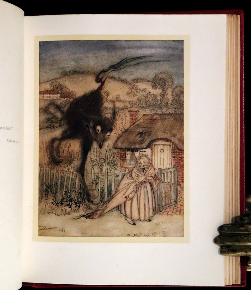1918 First Edition in Morocco Binding - ENGLISH FAIRY TALES by Flora Annie Steel, illustrated by Arthur Rackham.