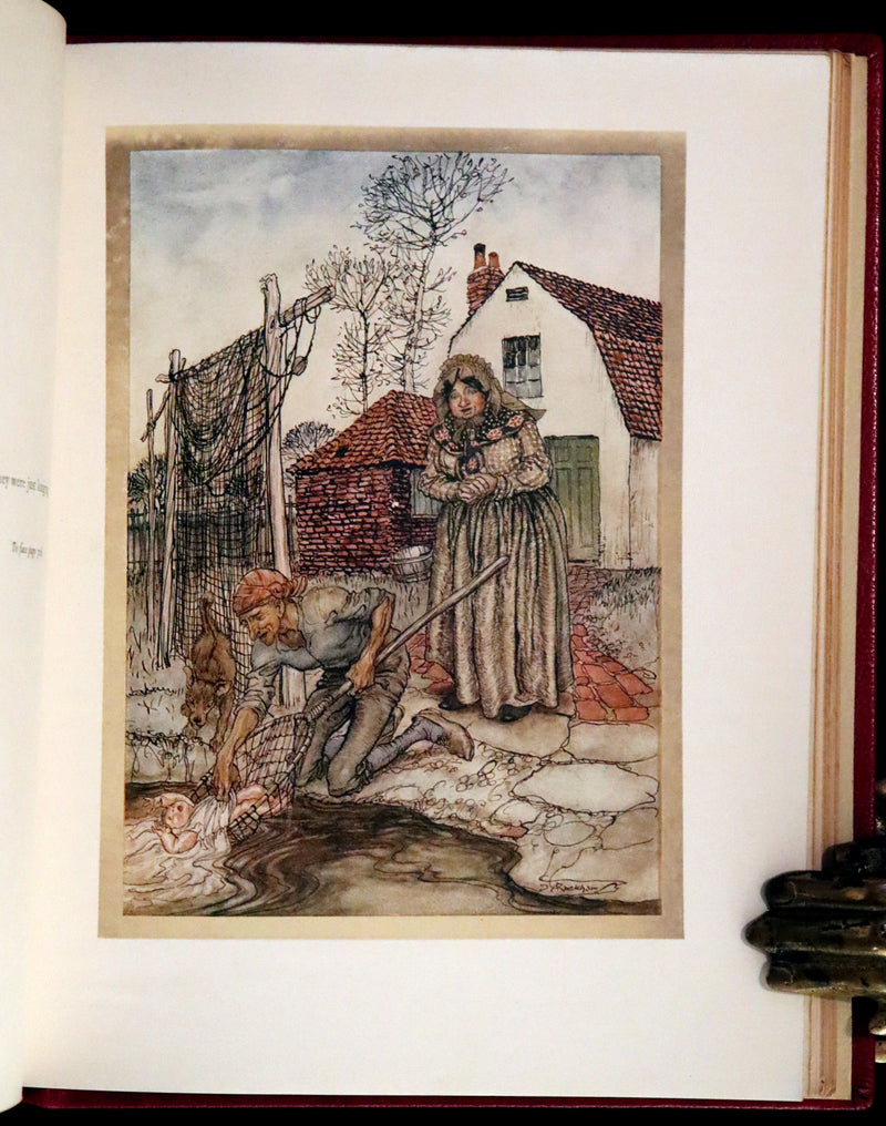 1918 First Edition in Morocco Binding - ENGLISH FAIRY TALES by Flora Annie Steel, illustrated by Arthur Rackham.