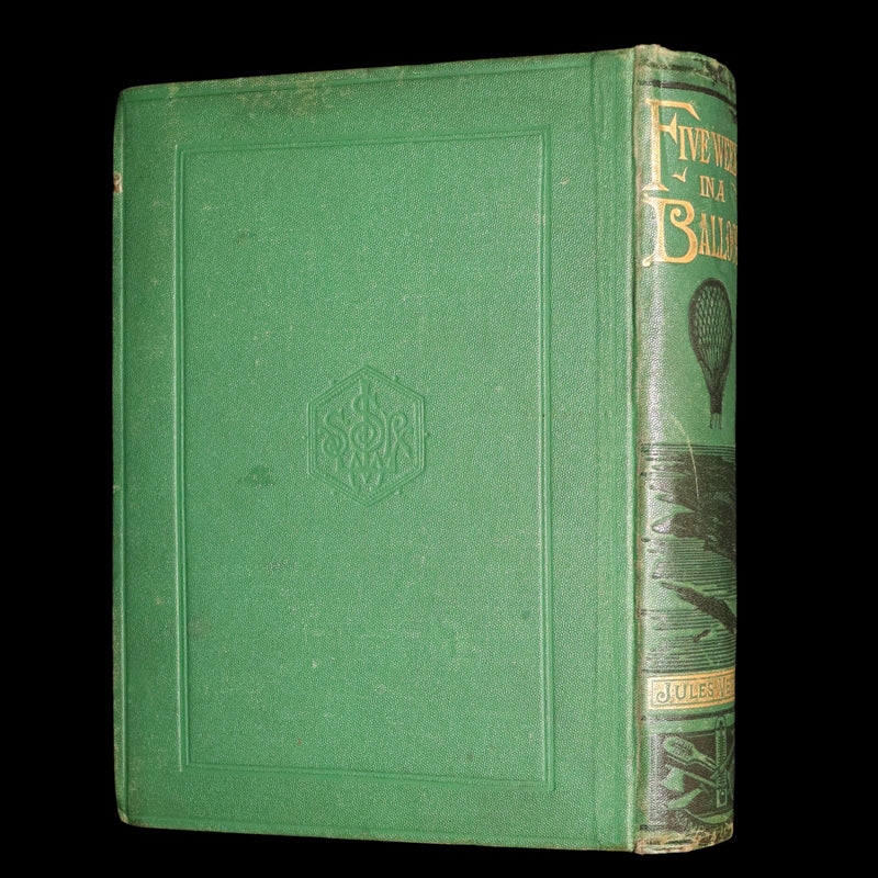 1887 Rare Early Edition - Five Weeks in a Balloon by Jules Verne, Illustrated