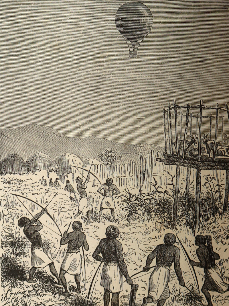 1887 Rare Early Edition - Five Weeks in a Balloon by Jules Verne, Illustrated