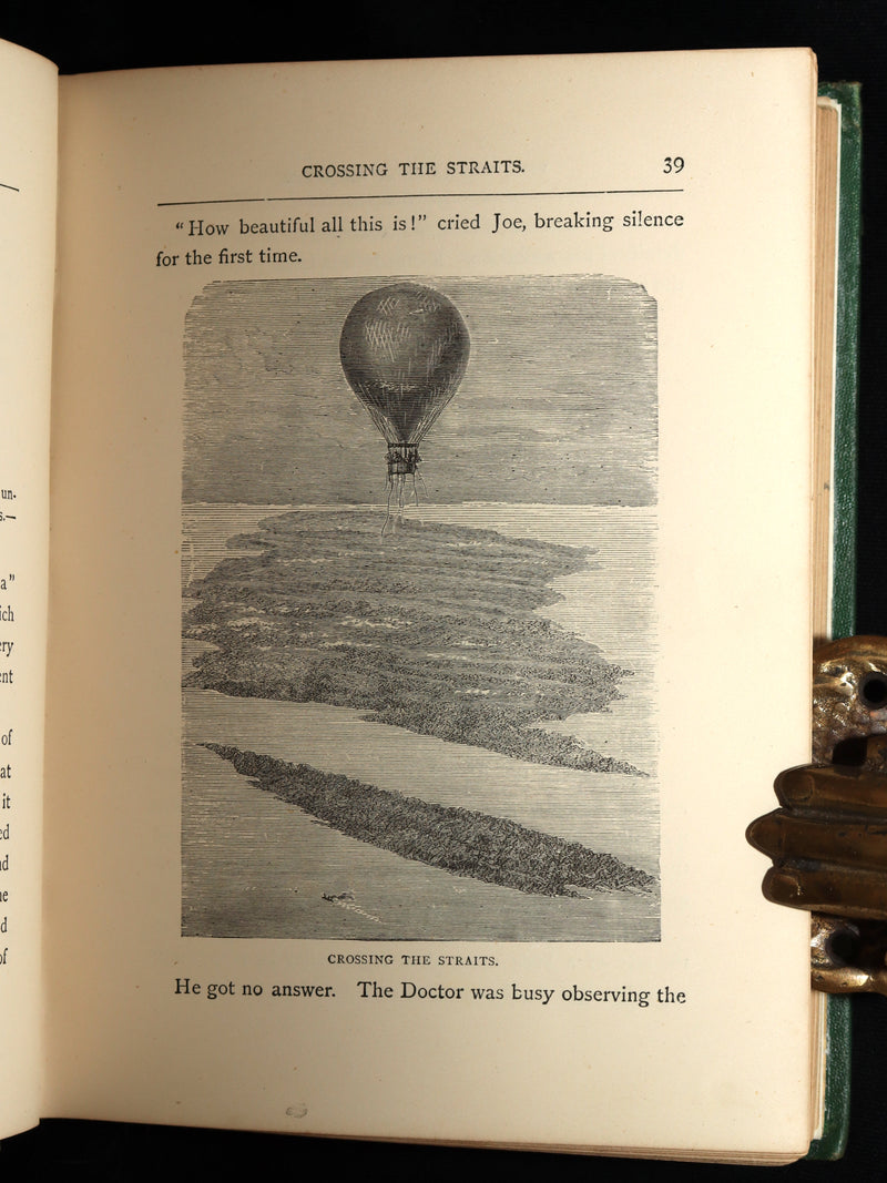 1887 Rare Early Edition - Five Weeks in a Balloon by Jules Verne, Illustrated