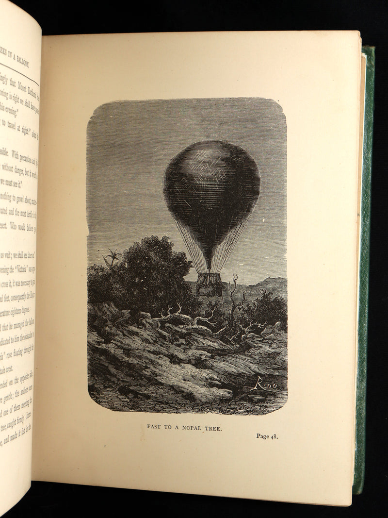 1887 Rare Early Edition - Five Weeks in a Balloon by Jules Verne, Illustrated