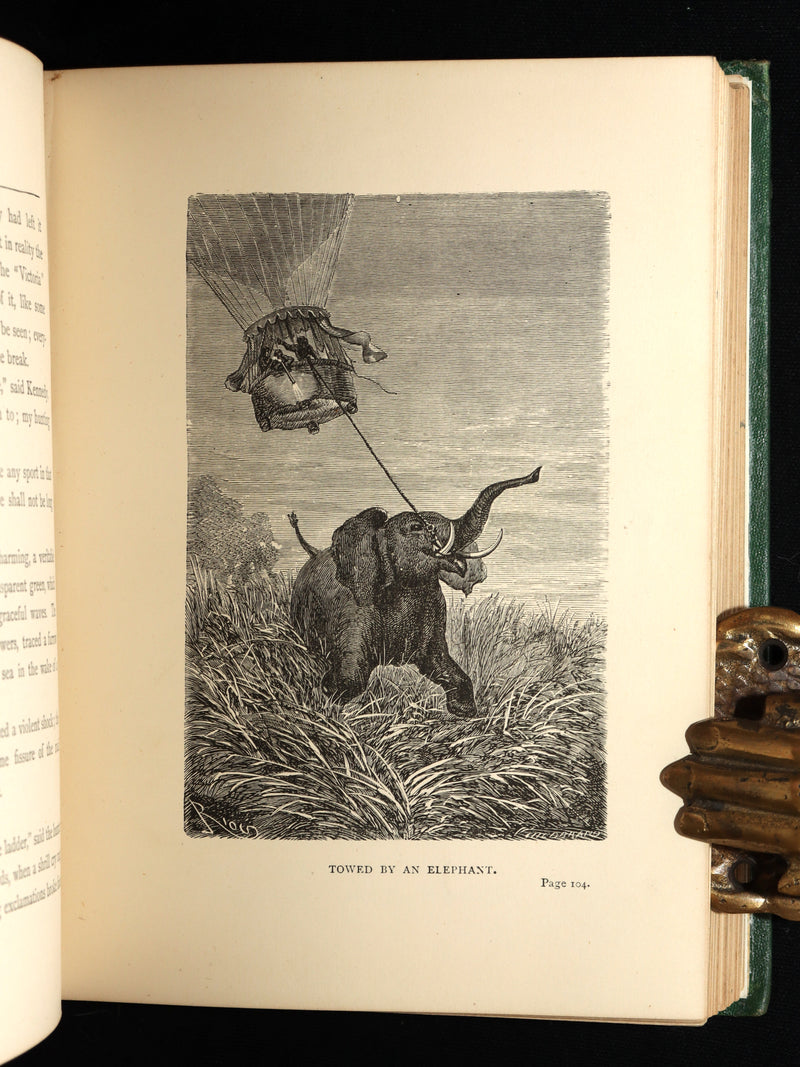 1887 Rare Early Edition - Five Weeks in a Balloon by Jules Verne, Illustrated