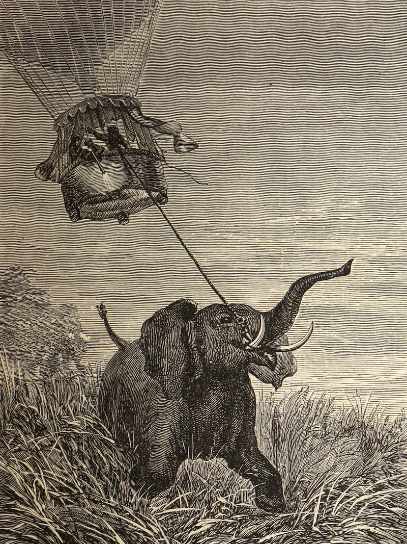 1887 Rare Early Edition - Five Weeks in a Balloon by Jules Verne, Illustrated