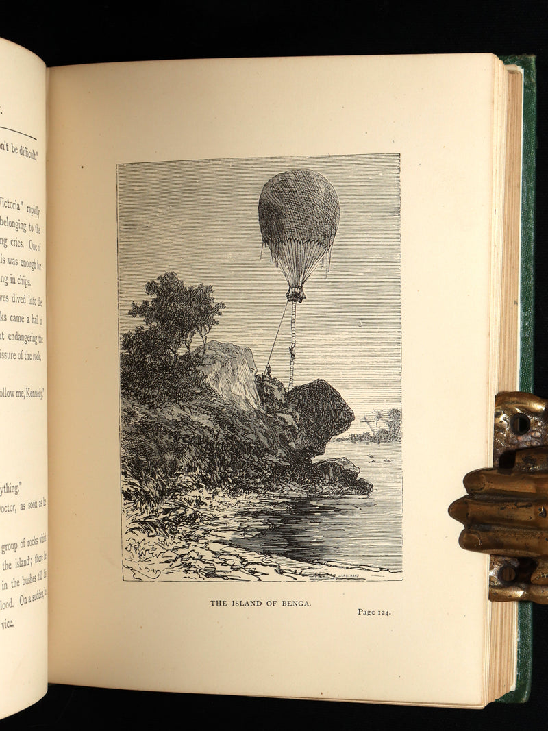 1887 Rare Early Edition - Five Weeks in a Balloon by Jules Verne, Illustrated