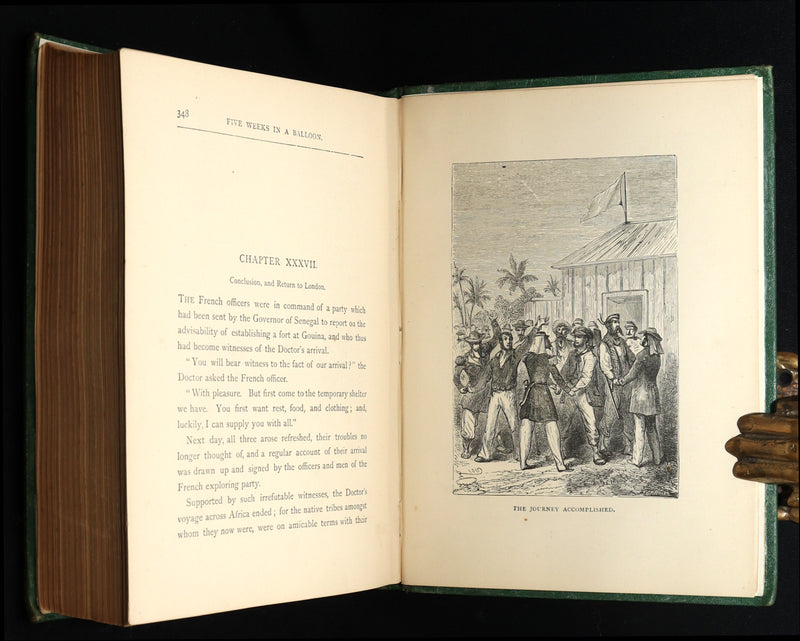 1887 Rare Early Edition - Five Weeks in a Balloon by Jules Verne, Illustrated