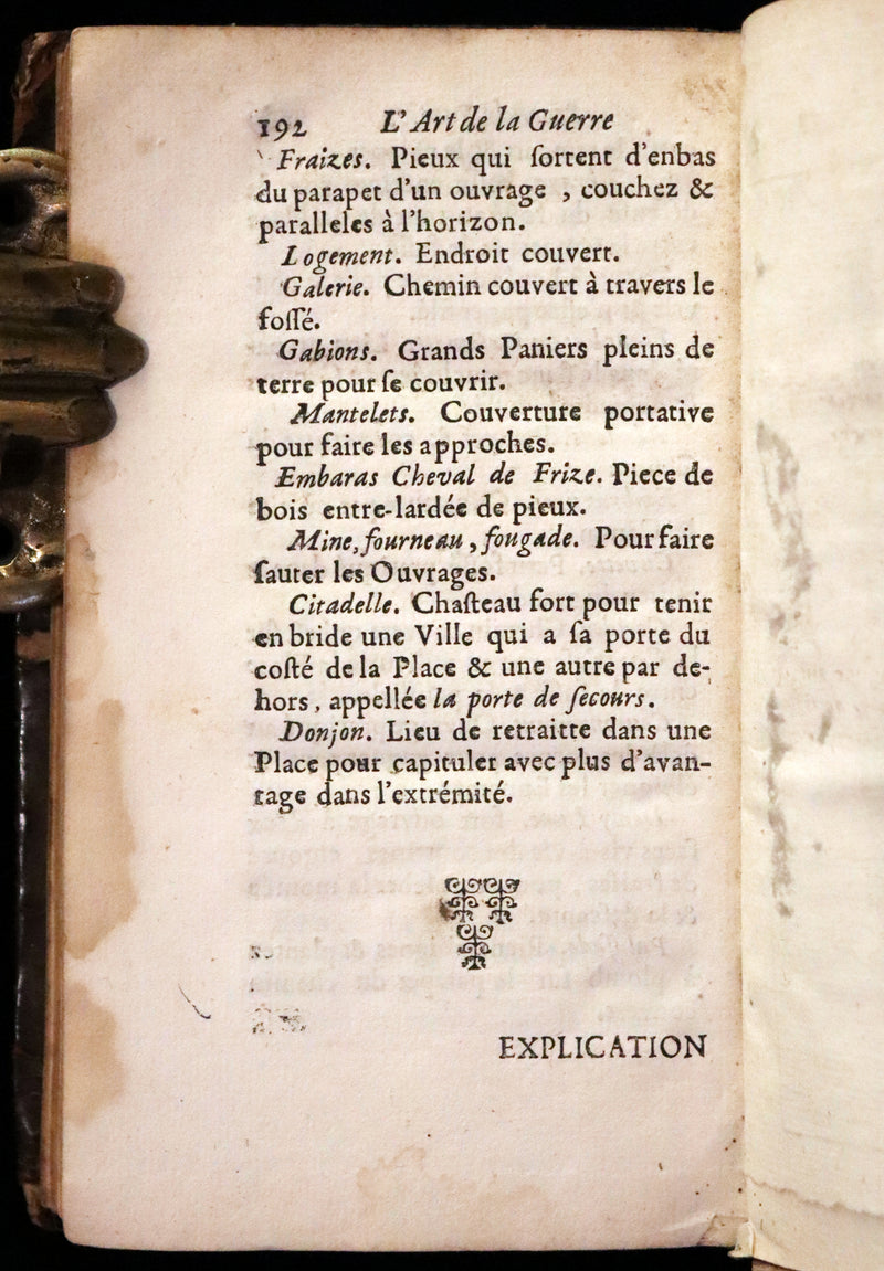 1689 Scarce French First Edition - The Art of War - L'Art de la Guerre by le Sieur Louis de Gaya.