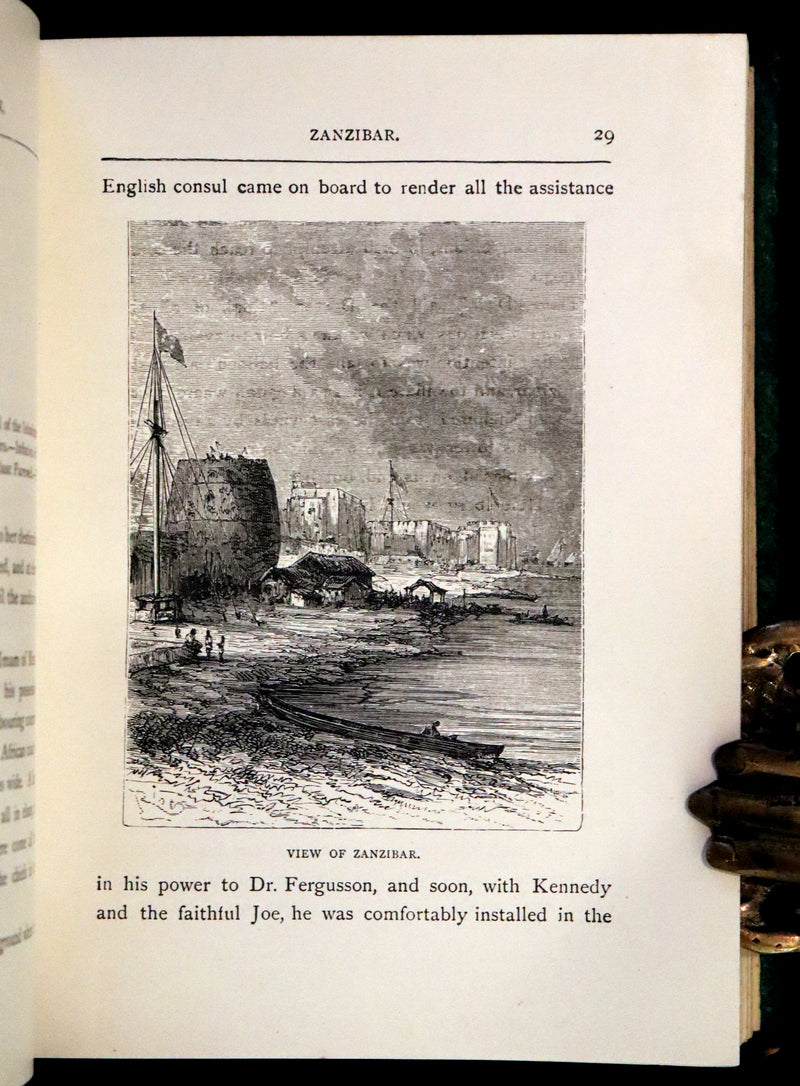 1890 Rare Early Edition - Five Weeks in a Balloon by JULES VERNE, illustrated by Edouard Riou.