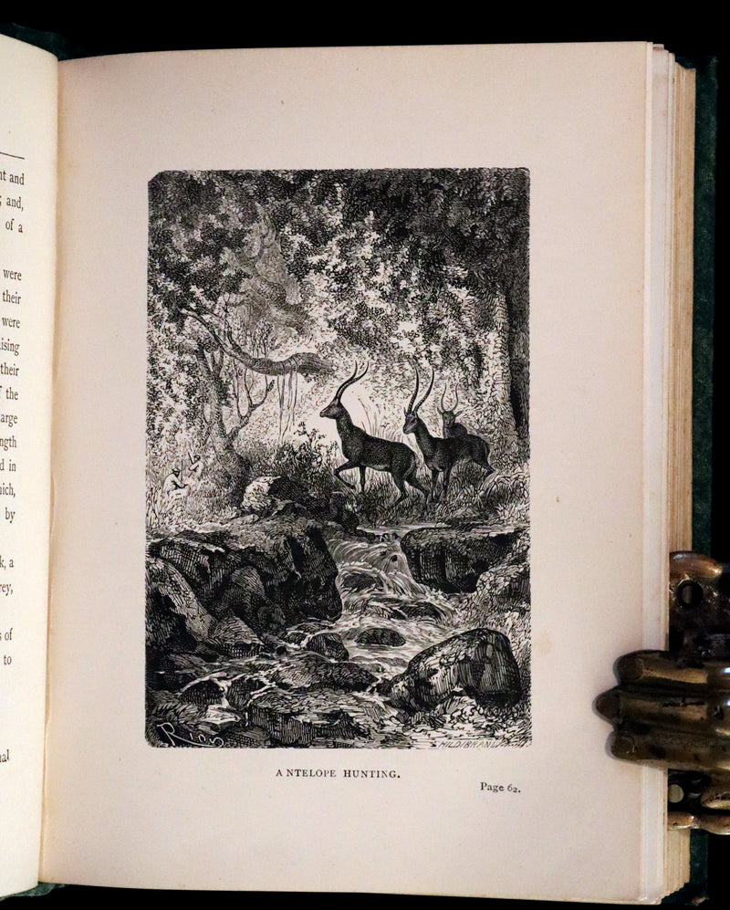 1890 Rare Early Edition - Five Weeks in a Balloon by JULES VERNE, illustrated by Edouard Riou.