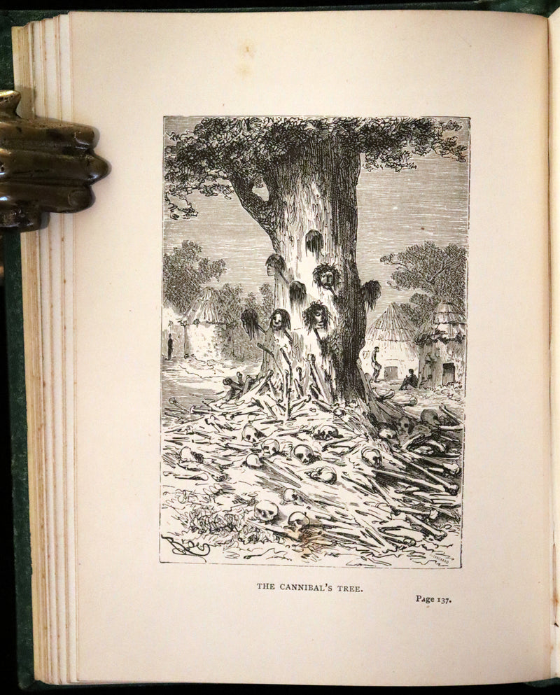 1890 Rare Early Edition - Five Weeks in a Balloon by JULES VERNE, illustrated by Edouard Riou.