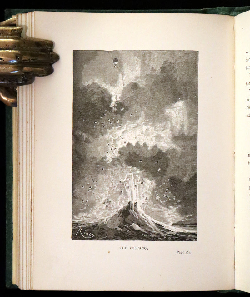 1890 Rare Early Edition - Five Weeks in a Balloon by JULES VERNE, illustrated by Edouard Riou.