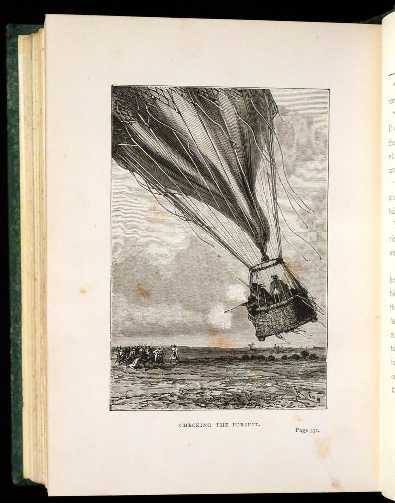 1890 Rare Early Edition - Five Weeks in a Balloon by JULES VERNE, illustrated by Edouard Riou.