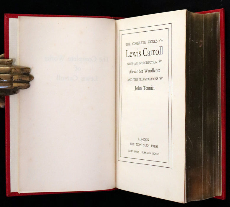 1939 Rare 1stED - Complete Works of Lewis Carroll including Alice's Adventures in Wonderland, Through the Looking-Glass, etc.