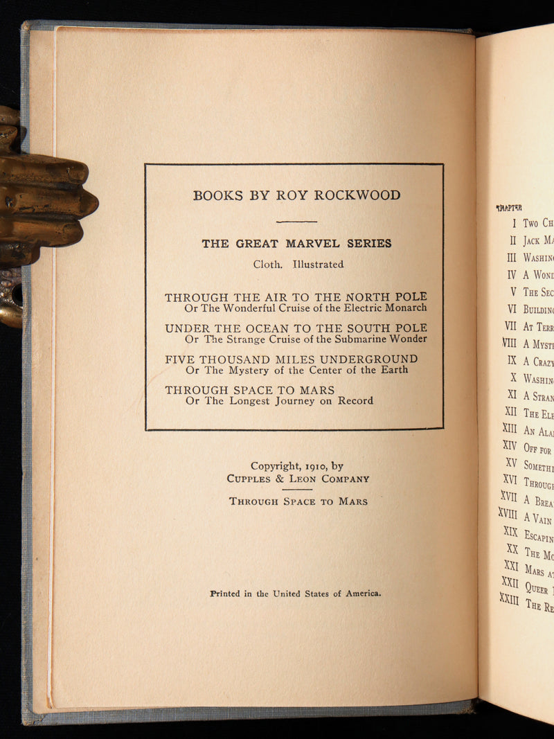 1910 First Edition - Through Space to Mars: Or The Longest Journey on Record