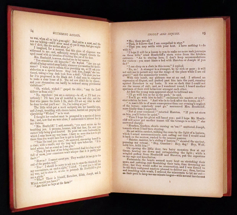 1894 Scarce Edition - WUTHERING HEIGHTS by Emily Brontë (Ellis Bell), And Agnes Grey by Anne Brontë (Acton Bell).