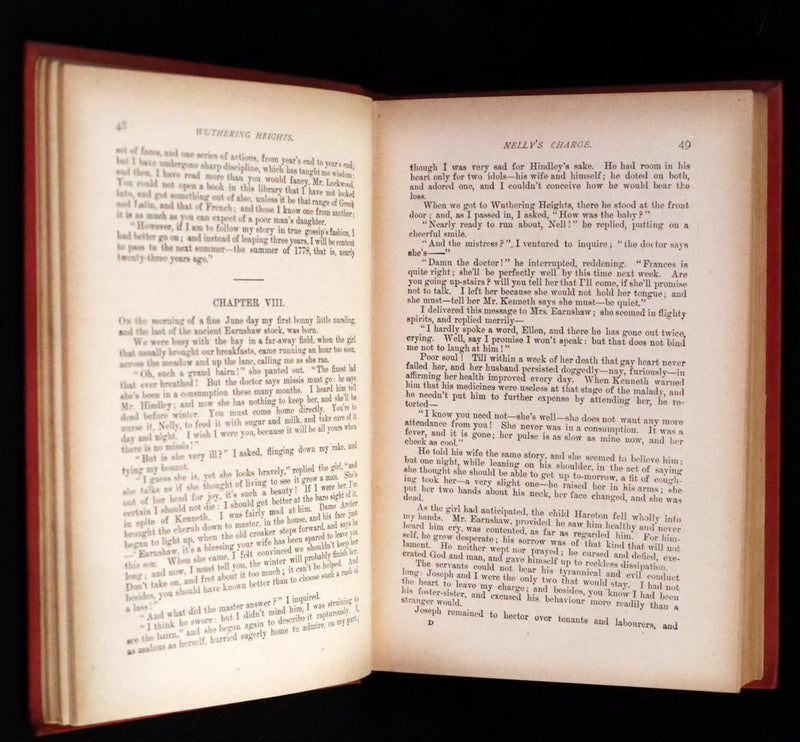 1894 Scarce Edition - WUTHERING HEIGHTS by Emily Brontë (Ellis Bell), And Agnes Grey by Anne Brontë (Acton Bell).