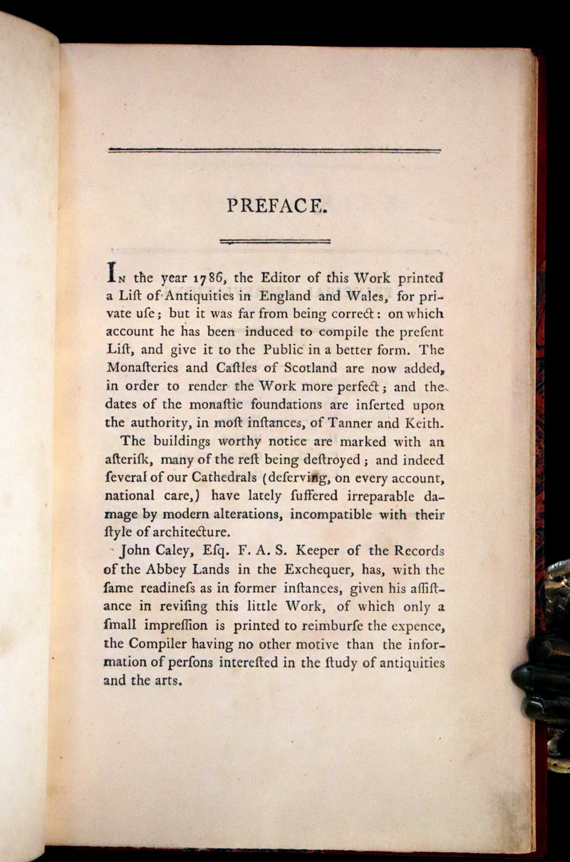 1798 Scarce First Edition bound by Sangorski and Sutcliffe - A List of the Principal Castles and Monasteries in Great Britain.