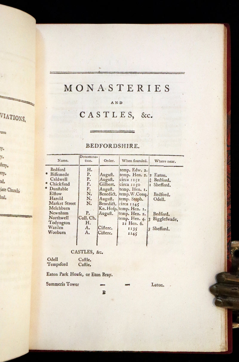1798 Scarce First Edition bound by Sangorski and Sutcliffe - A List of the Principal Castles and Monasteries in Great Britain.