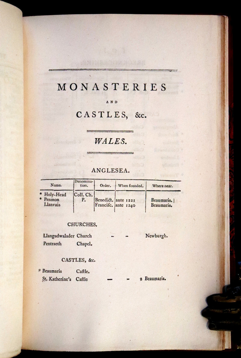 1798 Scarce First Edition bound by Sangorski and Sutcliffe - A List of the Principal Castles and Monasteries in Great Britain.
