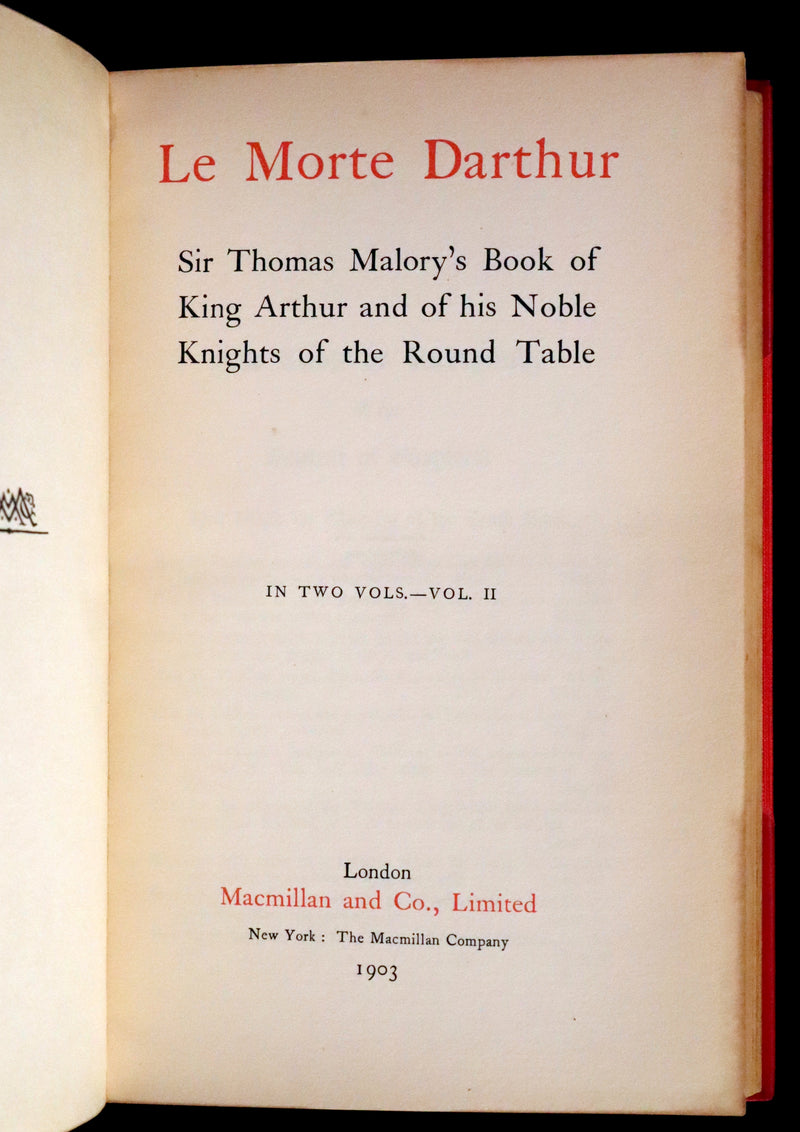 1900 Rare Book set bound by Bayntun - Le Morte Darthur, King Arthur and of His Noble Knights of the Round Table.