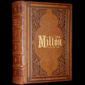 1880 Rare Victorian Book ~ The Poetical Works of John Milton. The Paradise Lost, Paradise Regained, etc. Illustrated.