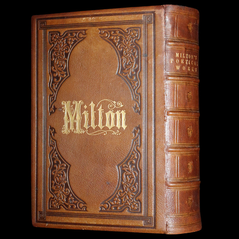 1880 Rare Victorian Book ~ The Poetical Works of John Milton. The Paradise Lost, Paradise Regained, etc. Illustrated.
