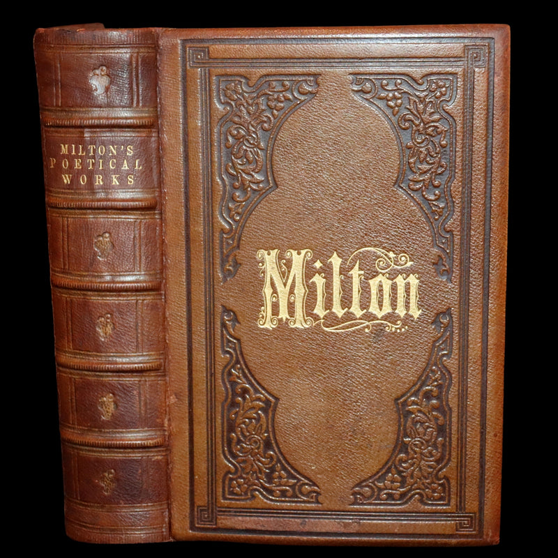 1880 Rare Victorian Book ~ The Poetical Works of John Milton. The Paradise Lost, Paradise Regained, etc. Illustrated.