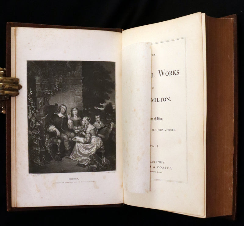 1880 Rare Victorian Book ~ The Poetical Works of John Milton. The Paradise Lost, Paradise Regained, etc. Illustrated.