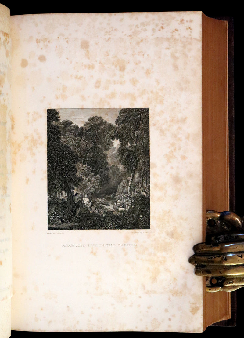 1880 Rare Victorian Book ~ The Poetical Works of John Milton. The Paradise Lost, Paradise Regained, etc. Illustrated.