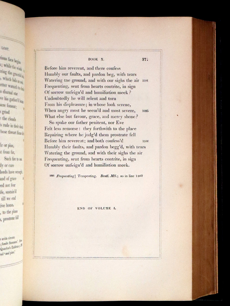 1880 Rare Victorian Book ~ The Poetical Works of John Milton. The Paradise Lost, Paradise Regained, etc. Illustrated.