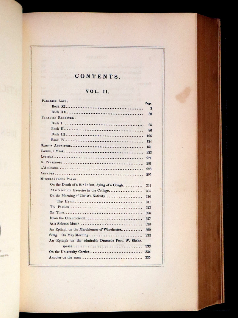 1880 Rare Victorian Book ~ The Poetical Works of John Milton. The Paradise Lost, Paradise Regained, etc. Illustrated.