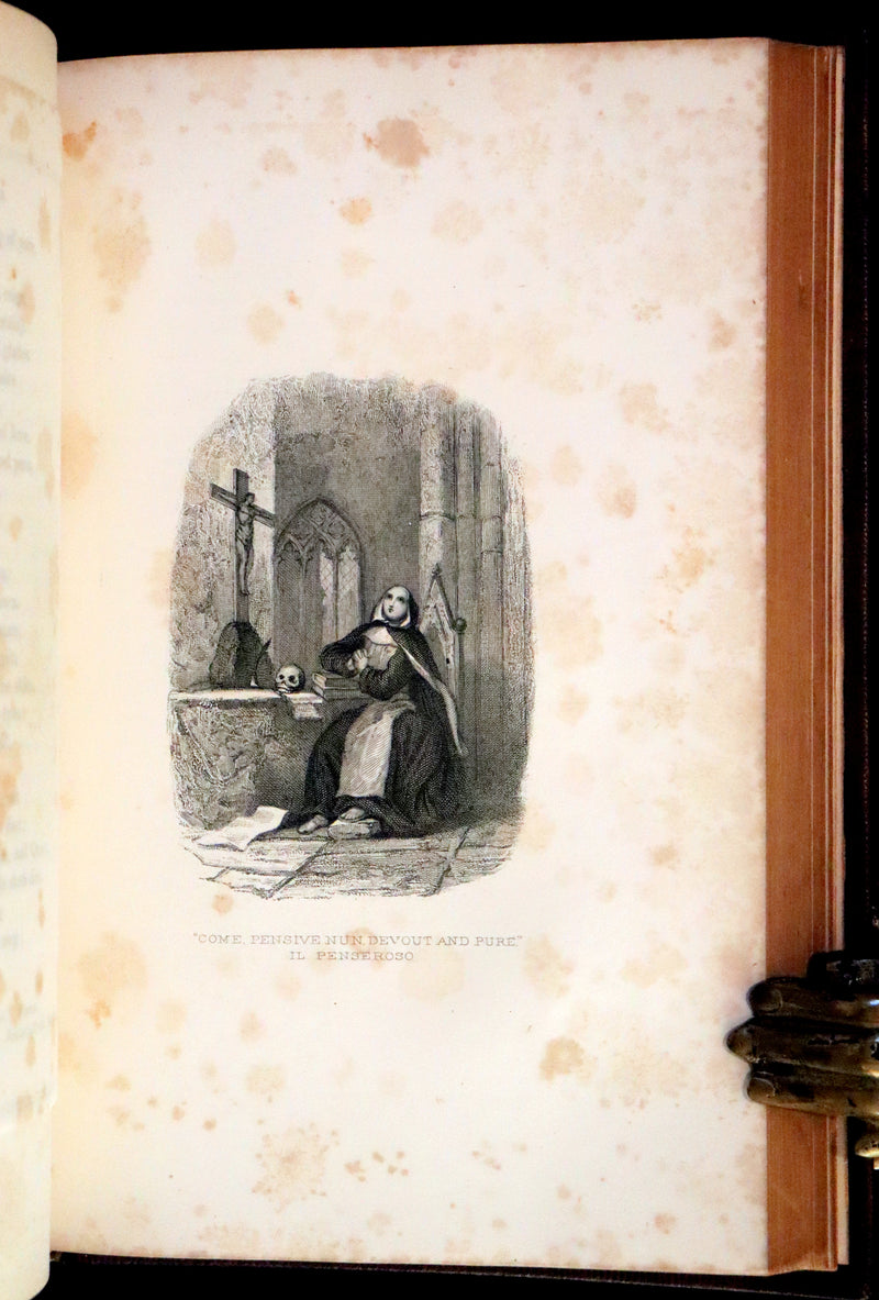 1880 Rare Victorian Book ~ The Poetical Works of John Milton. The Paradise Lost, Paradise Regained, etc. Illustrated.