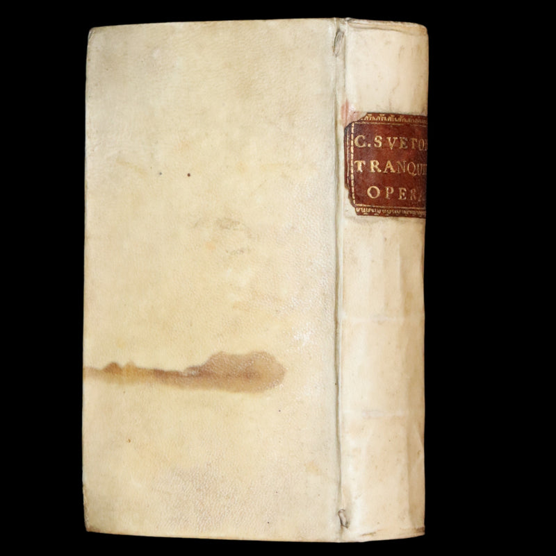 1631 Rare Latin Vellum Book - Lives of the Twelve Caesars & other notes by Suetonius - Cum Notationibus Diversorum.