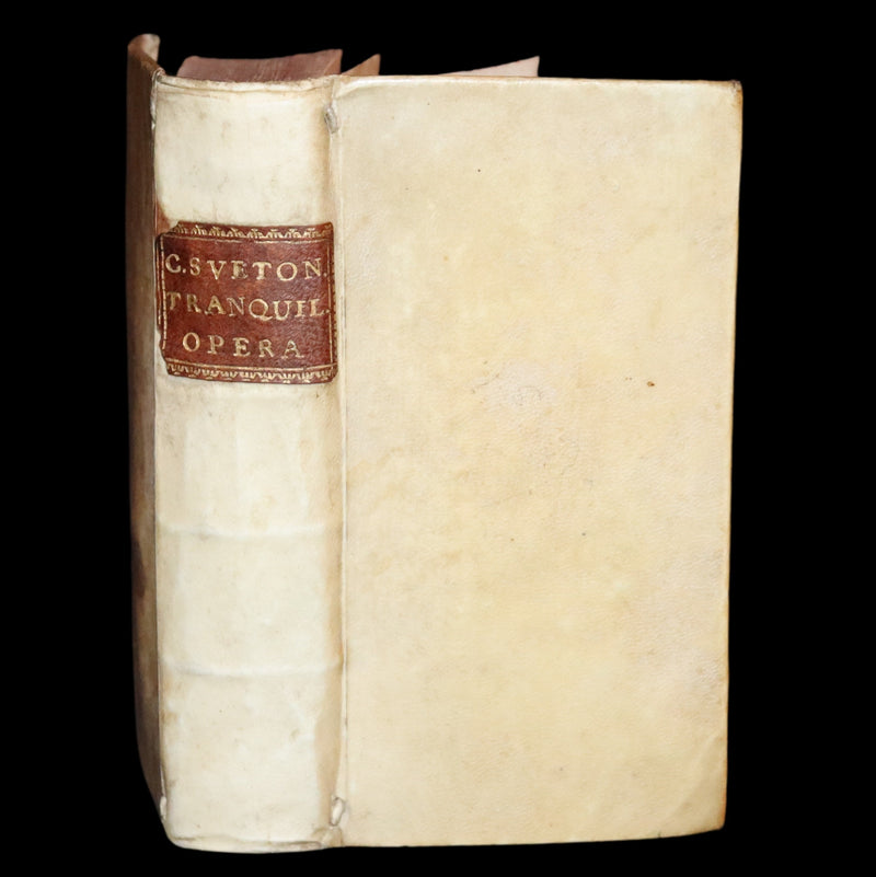 1631 Rare Latin Vellum Book - Lives of the Twelve Caesars & other notes by Suetonius - Cum Notationibus Diversorum.