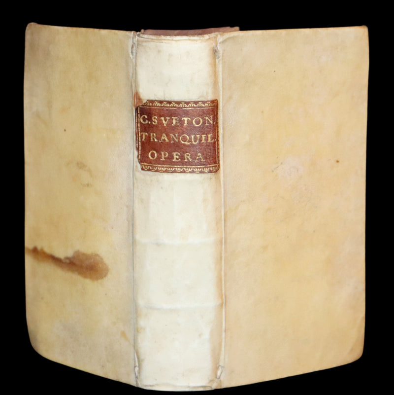 1631 Rare Latin Vellum Book - Lives of the Twelve Caesars & other notes by Suetonius - Cum Notationibus Diversorum.