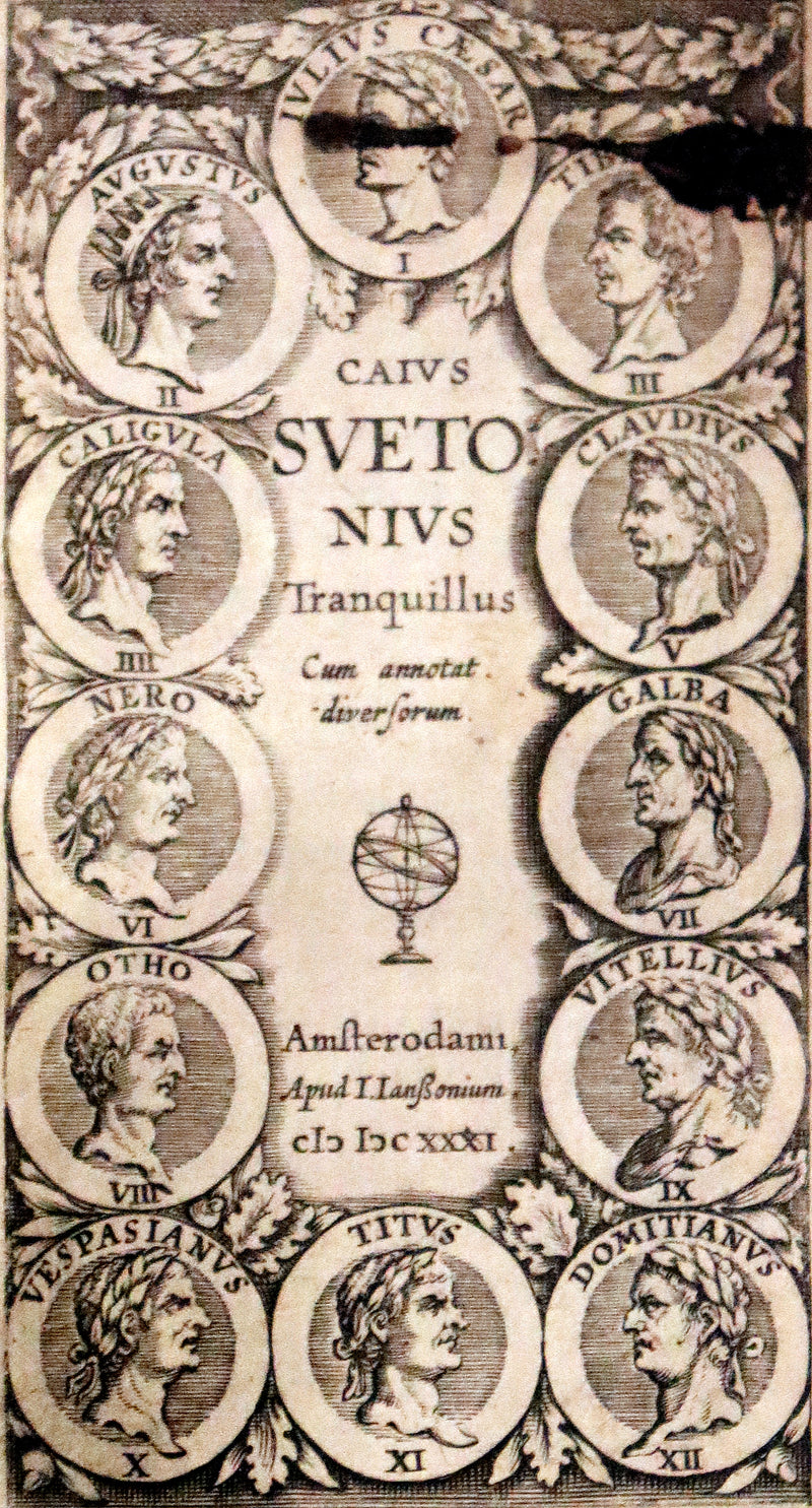 1631 Rare Latin Vellum Book - Lives of the Twelve Caesars & other notes by Suetonius - Cum Notationibus Diversorum.