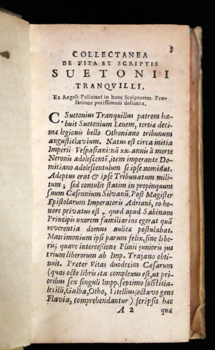 1631 Rare Latin Vellum Book - Lives of the Twelve Caesars & other notes by Suetonius - Cum Notationibus Diversorum.