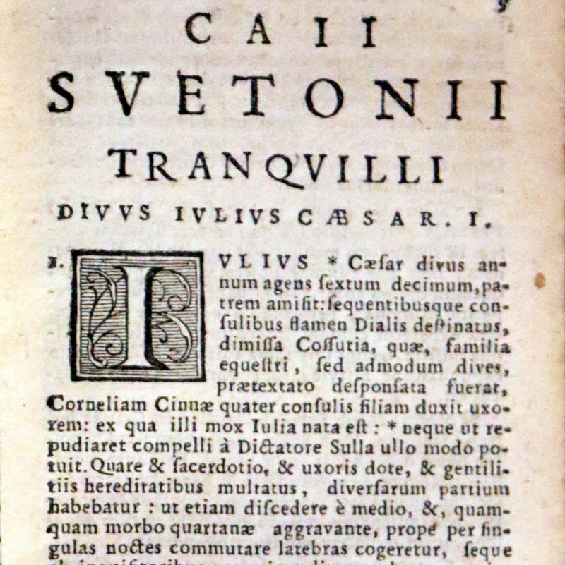 1631 Rare Latin Vellum Book - Lives of the Twelve Caesars & other notes by Suetonius - Cum Notationibus Diversorum.