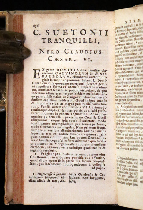 1631 Rare Latin Vellum Book - Lives of the Twelve Caesars & other notes by Suetonius - Cum Notationibus Diversorum.