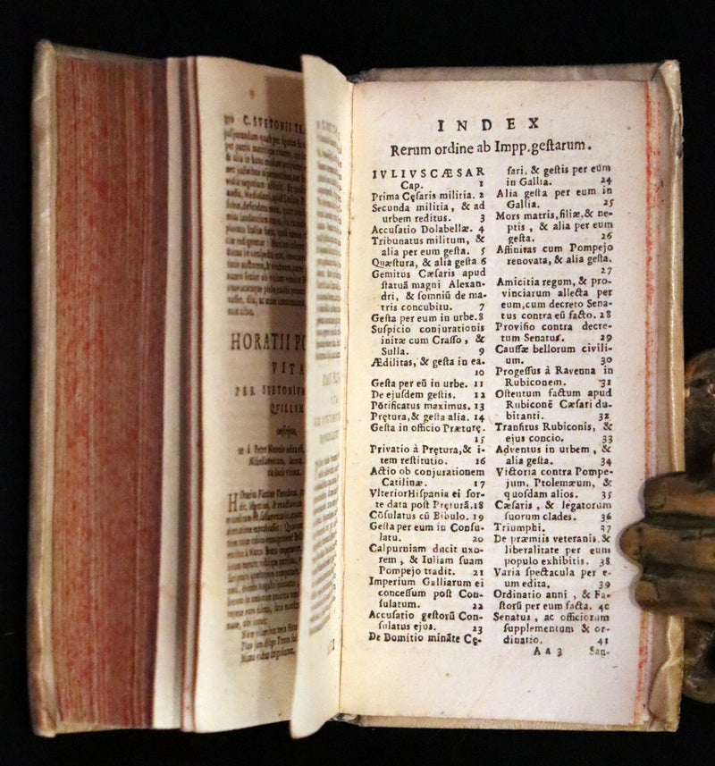 1631 Rare Latin Vellum Book - Lives of the Twelve Caesars & other notes by Suetonius - Cum Notationibus Diversorum.