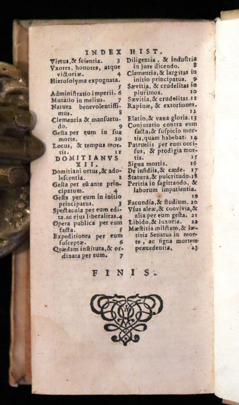 1631 Rare Latin Vellum Book - Lives of the Twelve Caesars & other notes by Suetonius - Cum Notationibus Diversorum.