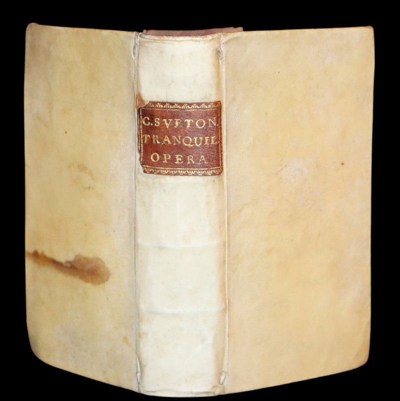 1631 Rare Latin Vellum Book - Lives of the Twelve Caesars & other notes by Suetonius - Cum Notationibus Diversorum.